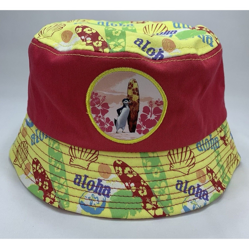 Surfs Up Bucket Hat YOUTH Aloha Seashell Penguin Lani 2007 Cap Sun Outdoors